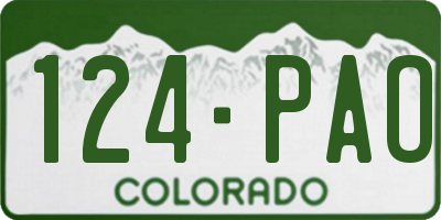 CO license plate 124PAO