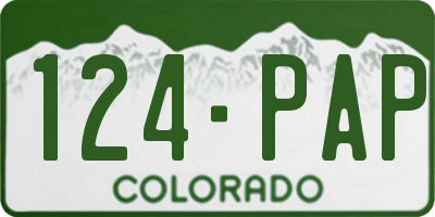 CO license plate 124PAP