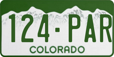 CO license plate 124PAR