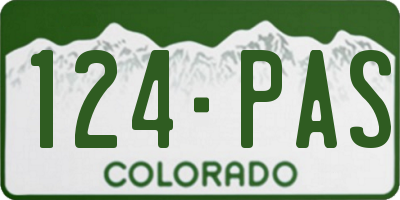 CO license plate 124PAS