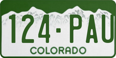 CO license plate 124PAU