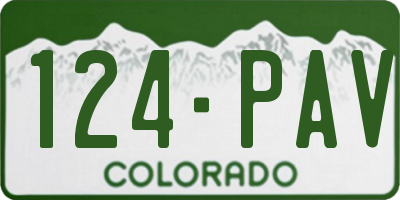 CO license plate 124PAV