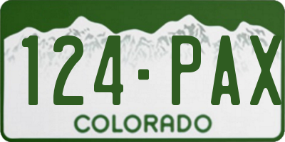 CO license plate 124PAX