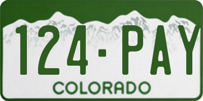 CO license plate 124PAY