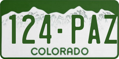 CO license plate 124PAZ