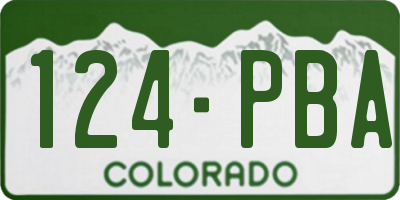 CO license plate 124PBA