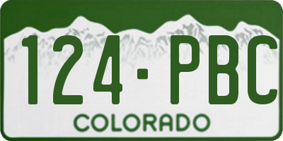 CO license plate 124PBC
