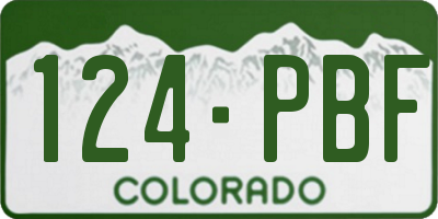 CO license plate 124PBF
