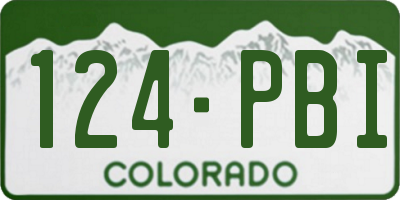 CO license plate 124PBI