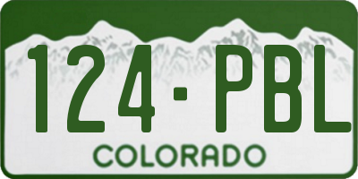 CO license plate 124PBL
