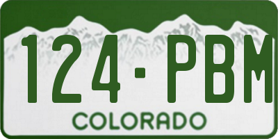 CO license plate 124PBM