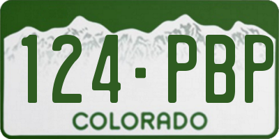 CO license plate 124PBP