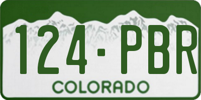 CO license plate 124PBR