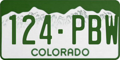 CO license plate 124PBW