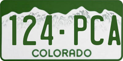 CO license plate 124PCA