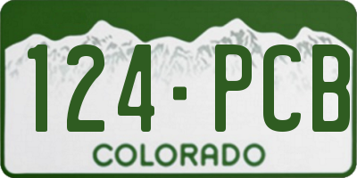 CO license plate 124PCB