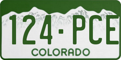 CO license plate 124PCE