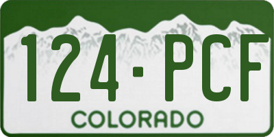 CO license plate 124PCF