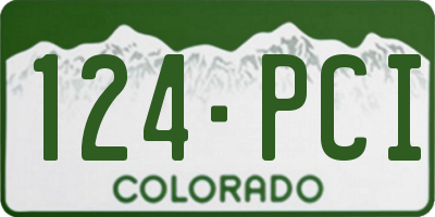 CO license plate 124PCI