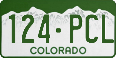 CO license plate 124PCL