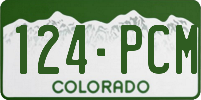 CO license plate 124PCM