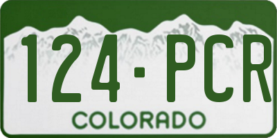 CO license plate 124PCR