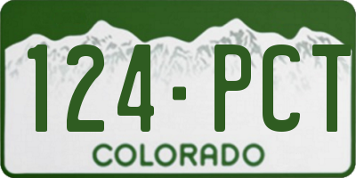 CO license plate 124PCT