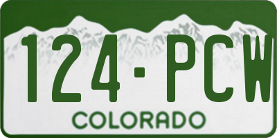 CO license plate 124PCW