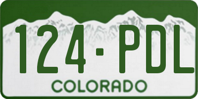 CO license plate 124PDL