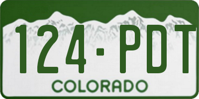 CO license plate 124PDT