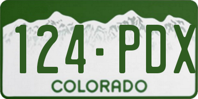 CO license plate 124PDX