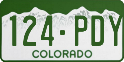 CO license plate 124PDY