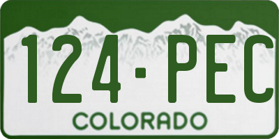 CO license plate 124PEC