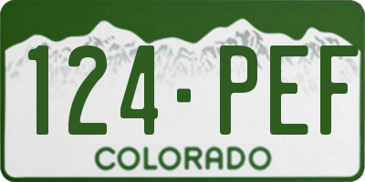 CO license plate 124PEF