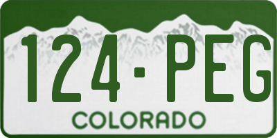 CO license plate 124PEG