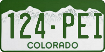 CO license plate 124PEI
