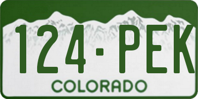 CO license plate 124PEK