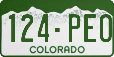 CO license plate 124PEO