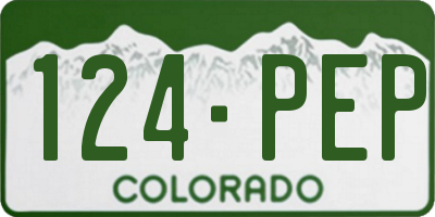 CO license plate 124PEP