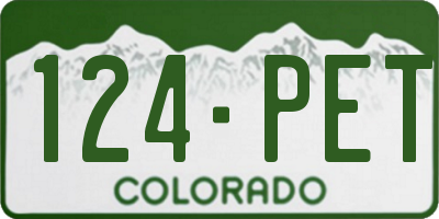 CO license plate 124PET