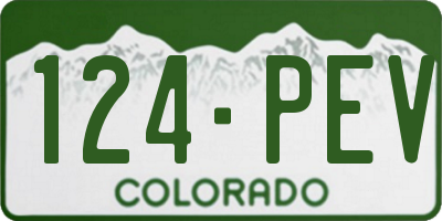 CO license plate 124PEV