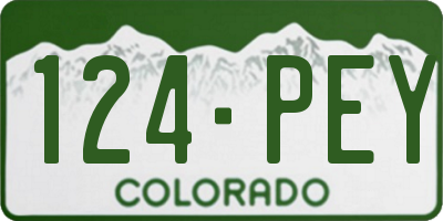 CO license plate 124PEY