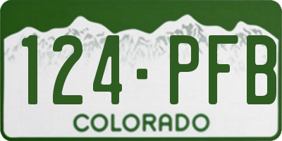 CO license plate 124PFB