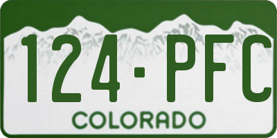 CO license plate 124PFC