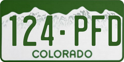 CO license plate 124PFD