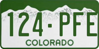 CO license plate 124PFE