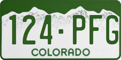 CO license plate 124PFG