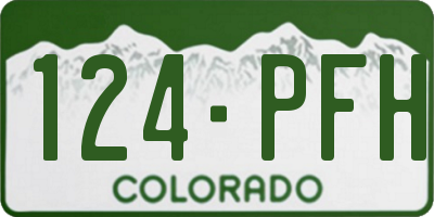 CO license plate 124PFH