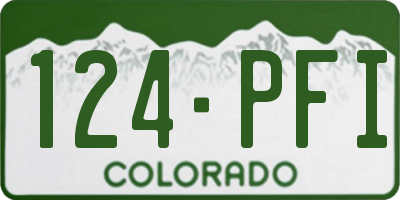 CO license plate 124PFI