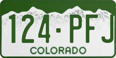CO license plate 124PFJ